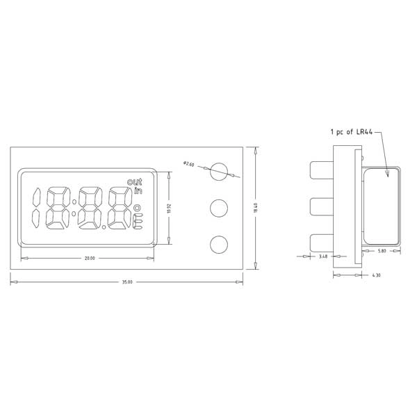 20W-T31 Series LCD Digital Thermometer/Clock Module