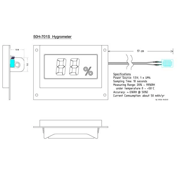 50H-701S LCD Digital Hygrometer Module